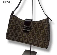 【美品】y2k FENDI ズッカ柄 FFワンショルダーバッグ ブラウン