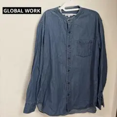 グローバルワーク　メンズシャツ　デニムシャツ　レディースシャツ　オーバーサイズＭ