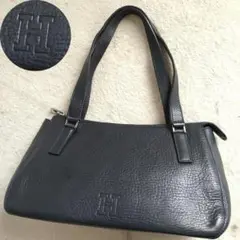 極美品　ヒロフ　現行　トートバック　ワンショルダー　Hロゴ　レザー　ブラック