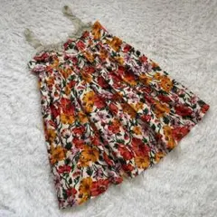 JILLSTUART (2)シルク 花柄 フレア キャミソールワンピース