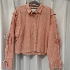 niko and ... ストライプリボン付きシャツ