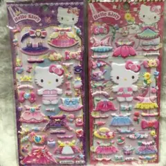 海外正規品　ハローキティ ぷくぷくシール　着せ替えシールセット 2枚