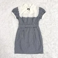 アンクルージュ　ハート くり抜き タイトワンピース　ギンガムチェック