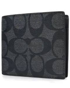 COACH 二つ折り財布 シグネチャー ブラック