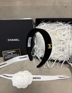 CHANEL シャネル カチューシャ ベロアカチューシャ ブラック 黒 未使用のサムネイル