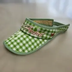 緑色チェック柄バイザー