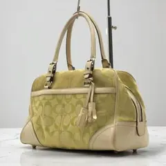 希少✨Vintage Coach Handbag Green Signature