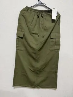 オリーブタイトスカート サイドポケット付き　RETRO GIRL カーキー