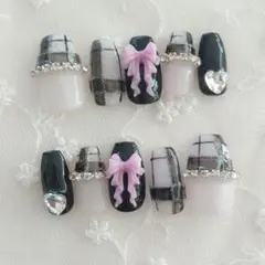 現品❤ワンホン 韓国 量産型 バレリーナ フレンチガーリー y2k ネイルチップ