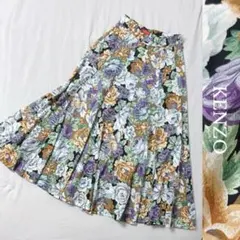 美品✨希少 KENZO ボリューム フレア フル丈　スカート　ヴィンテージ 花のサムネイル