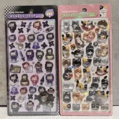 ボンボンドロップシール新作和柄　2点セット（猫・忍者）