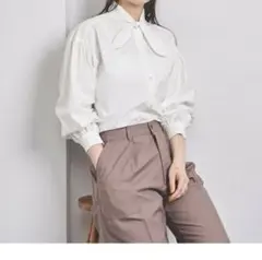 【値下げ】UNITED ARROWS リボン付きホワイトシャツ