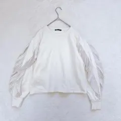 ZARA◆ツイストフリル付きトップス/オーバーサイズ ゆったり 光沢感 きれいめ