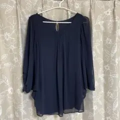 ｋｅｔｔｙ　ネイビー シフォン 七分袖 チェニックのサムネイル