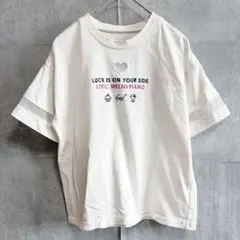 ラブトキシック メゾピアノ コラボ Tシャツ 半袖 プリント 白 綿 140のサムネイル