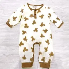 ロンパース　カバーオール コットン 100% 綿　長袖　80 ベビー服　くま