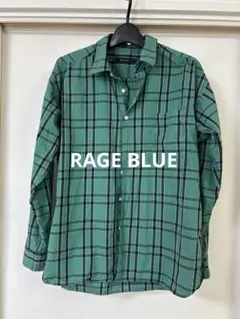 RAGEBLUE グリーン系チェック 長袖シャツ S
