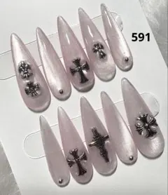 591現品マグネット　ちゅるん十字架 ギャルシズニルック ロングネイル 推し地雷