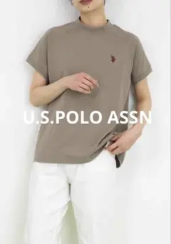 U.S. POLO ASSN. 綿１００％ワンポイント刺繍プチハイネックＴシャツ