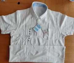 白 LL 半袖ポロシャツ 綿100%