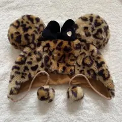 ディズニー　ヒョウ柄　レオパード柄　ブラウン　ファンキャップ　被り物　ミニー