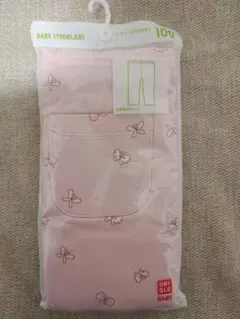 【新品未使用】蝶々柄ピンクキッズレギンス 100cm