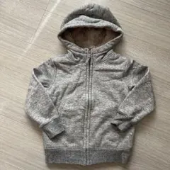 ユニクロ　フード付き　裏ボアパーカー　グレー　110サイズ
