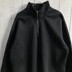 ぴ*ん様 古着　ハーフジップ　無地　黒　裏起毛　スウェット