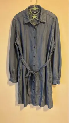 UNIQLO デニムシャツワンピース （ダークブルー）