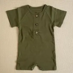 【新品】オリーブグリーン 半袖ロンパース　12M 80cm