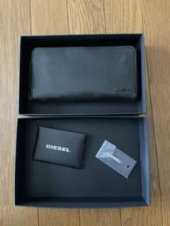 【美品】DIESEL ディーゼル 長財布 ラウンドファスナー ブラック 箱付き