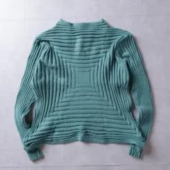 90s vintage デザインニット スクエア編み 立体ギミック 短丈 LL