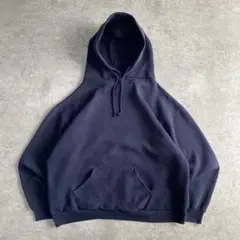 70s 80s 金タグ ラッセル 無地 パーカー USA製 XL ネイビー