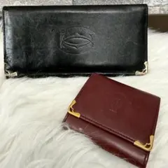Cartier カルティエ 2点セット 二つ折りレザー札入れ コインケース革財布のサムネイル