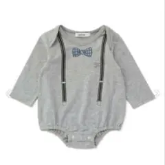 SLAP SLIP グレー 蝶ネクタイロンパース 70