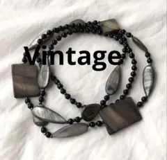 ビンテージ　夜光貝　ビーズネックレス　マザーオブパール　シェル