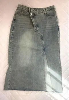 SHEIN ライトブルー デニムタイトスカート ロングスカート