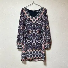 グレースコンチネンタル 総柄 ペイズリー 長袖 ワンピース 36サイズ 上品