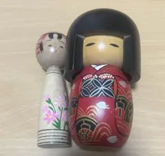 こけし 内閣総理大臣賞受賞作家 富所ふみお ふみを かずを 2体 裏に印