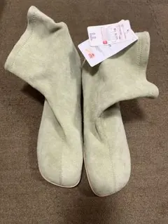 最終大幅値下げ❣️新品タグ付❣️ 淡い緑色 スエード ショートブーツ LLサイズ
