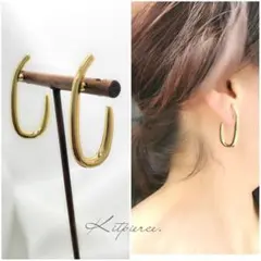 No.287 ゴールドシンプル艶ゴールドピアス