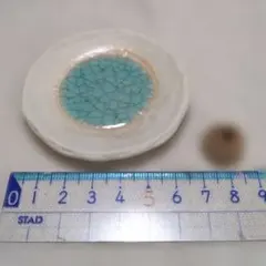 お香立て　円形水色