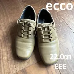 ECCO レースアップ　ウォーキングシューズ　カーキ22.0㎝のサムネイル