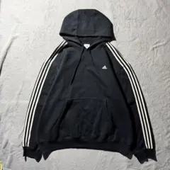 【Y8286】adidas パーカー　フーディー　サイズ2XL ブラック