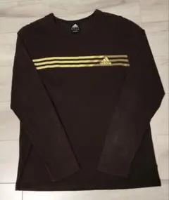[adidas]ダークブラウン 長袖Tシャツ　サイズL