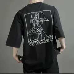 Starting Over グラフィックTシャツ ピグメント ブラック