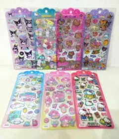 公式　Sanrio レア　ドロップジュエリーシール　　7種　7枚　キティ　日焼け