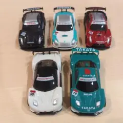 スーパーGT　2段階変速式プルバックカー　ミニカー5台まとめ売り