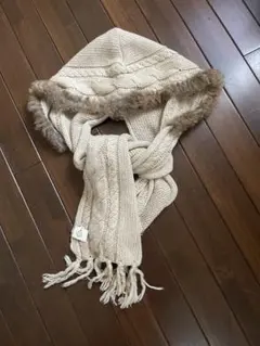 マフラー　ニット帽　新品未使用　タグ付き　ラビットファー