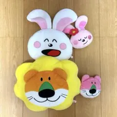 たべっ子どうぶつ　ライオン　クッション　ぬいぐるみ　うさぎ　ギンビス